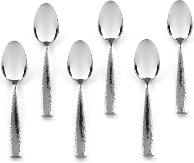 Hudson Essentials Hammered Demitasse Espresso Spoons, 4.6-inch Mini Coffee Spoons, 18/10 Stainless Steel Small Spoons for Dessert, Coffee, Tea, Set of 6