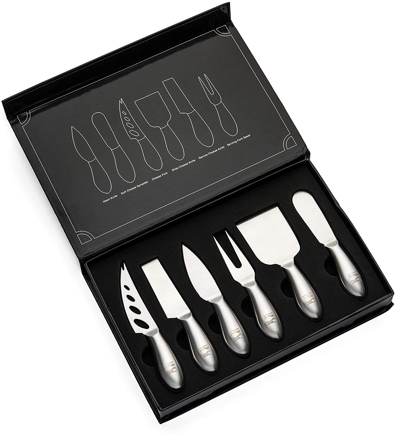 Hudson Essentials Stainless Steel Cheese Knife Set – 6 Knives