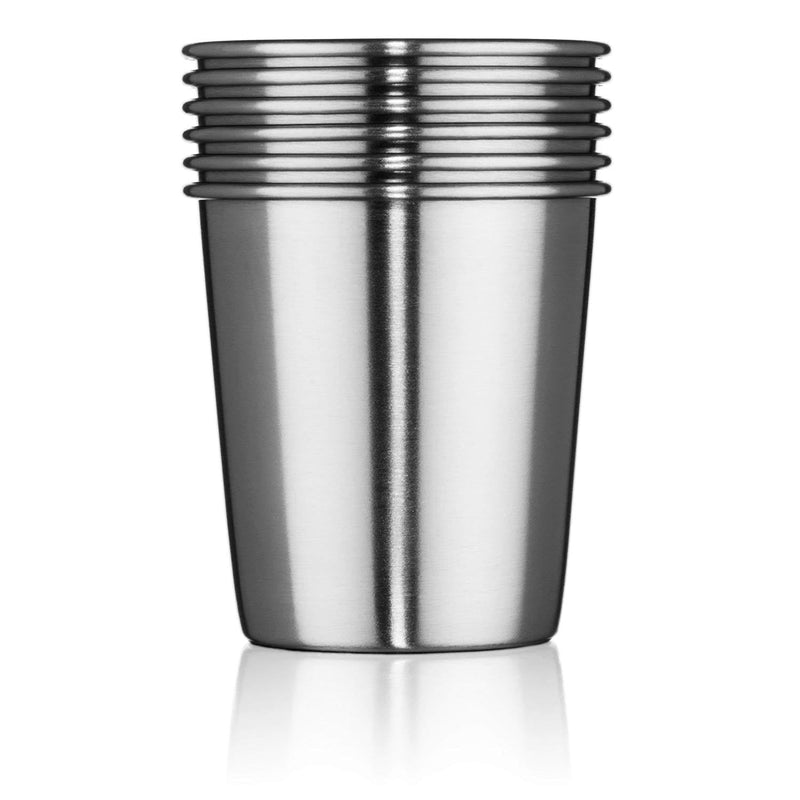 Stainless Steel Tumblers 7oz - Set of 6 Stackable Tumbler Cups for Kids