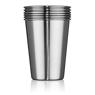 Stainless Steel Tumblers 12 oz - Set of 6 Stackable Tumbler Cups