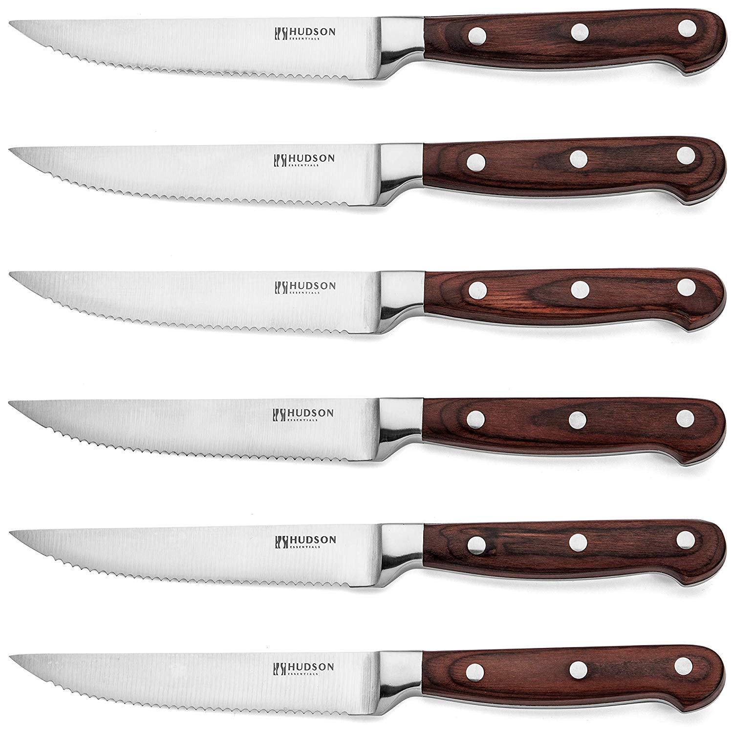 8 Steak Knife Set Serrated Edge Steel Utility Knives Steakhouse Cutlery Utensil