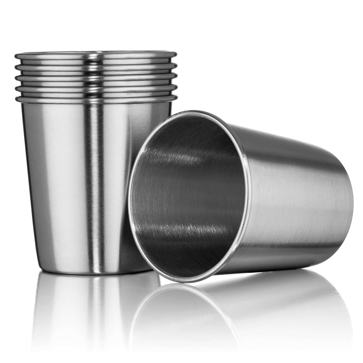 Stainless Steel Cups Double Wall Tumbler Glasses 16 oz - Premium Pint Cups  - Set of 2 - Stackable Sh…See more Stainless Steel Cups Double Wall Tumbler