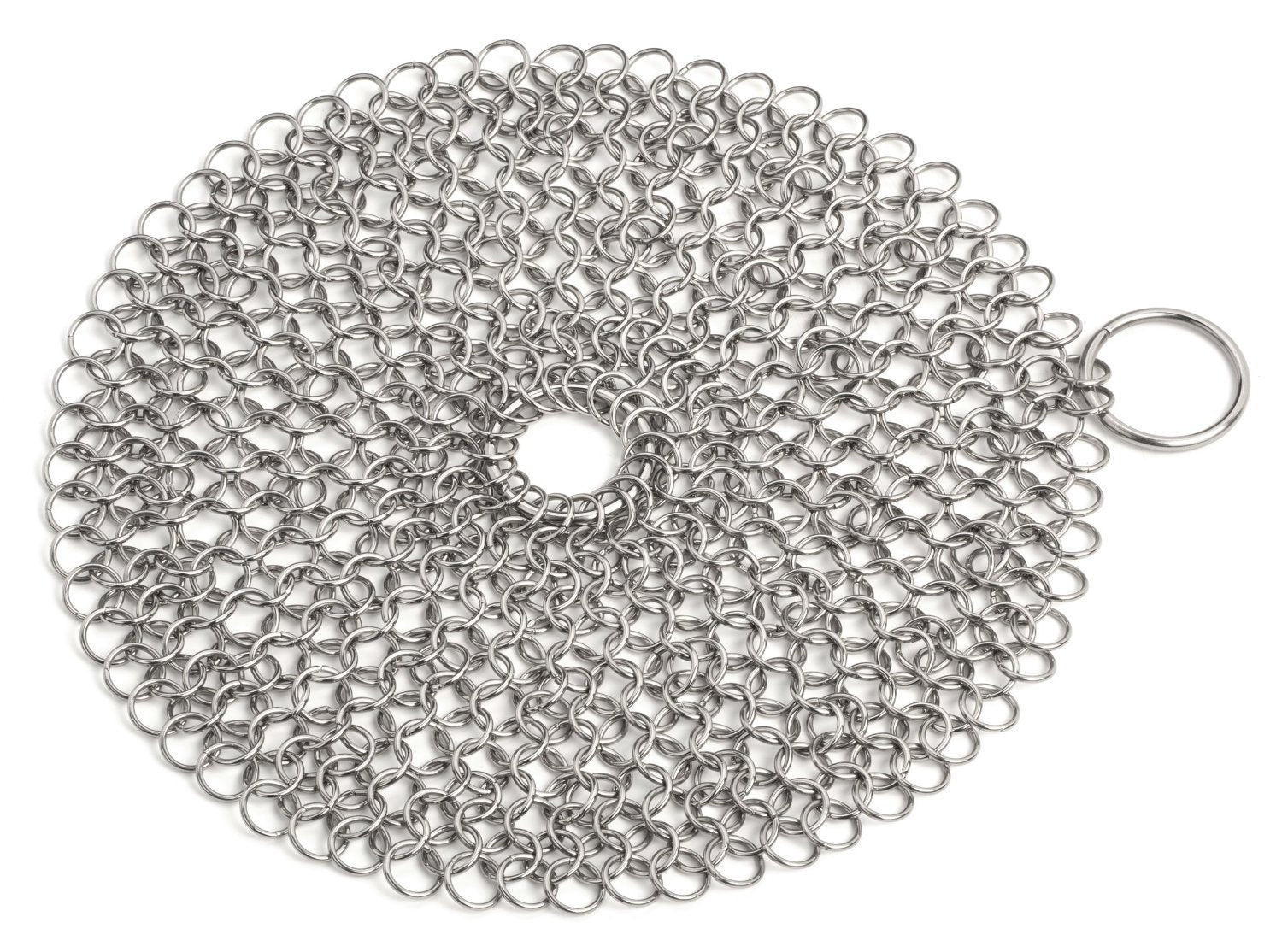 Hudson Essentials Cast Iron Cleaner XLR Round Premium Stainless Steel Chainmail Scrubber