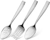 Hudson Essentials 9-Piece Hammered 18/10 Stainless Steel Silverware Serving Spoons and Forks Set - Hostess Buffet Flatware Utensils